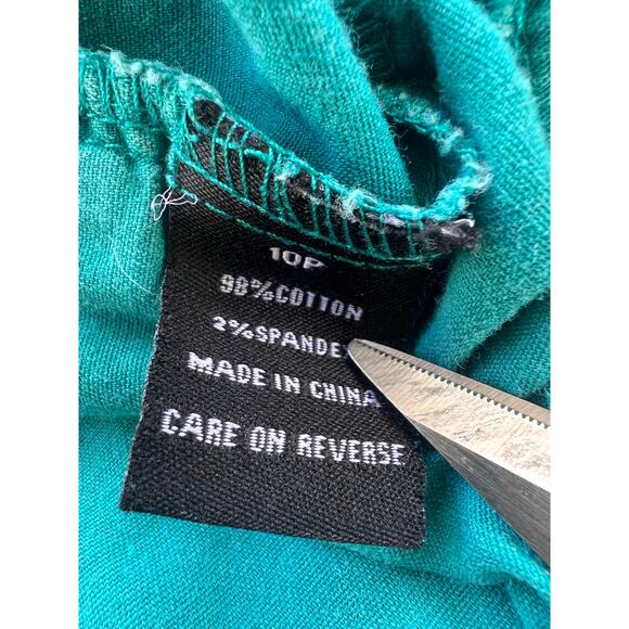 Briggs Petite Teal Cotton Lowrise Capri Pants Size 10P - Picture 5 of 6